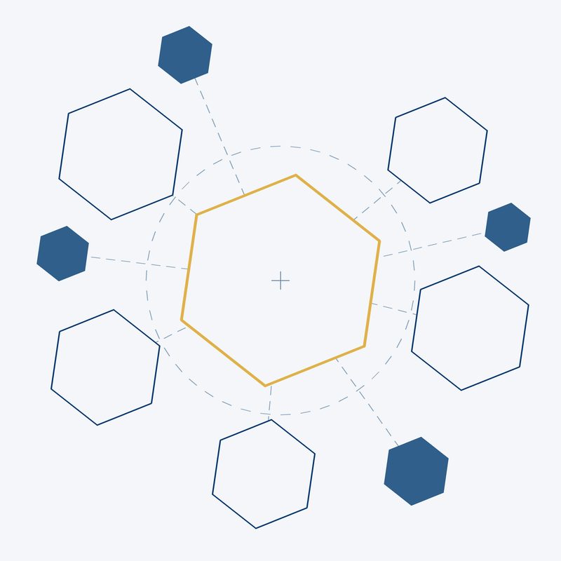 Modules hexagonaux illustrant les autres missions du commissaire aux comptes — ALFAH AUDIT