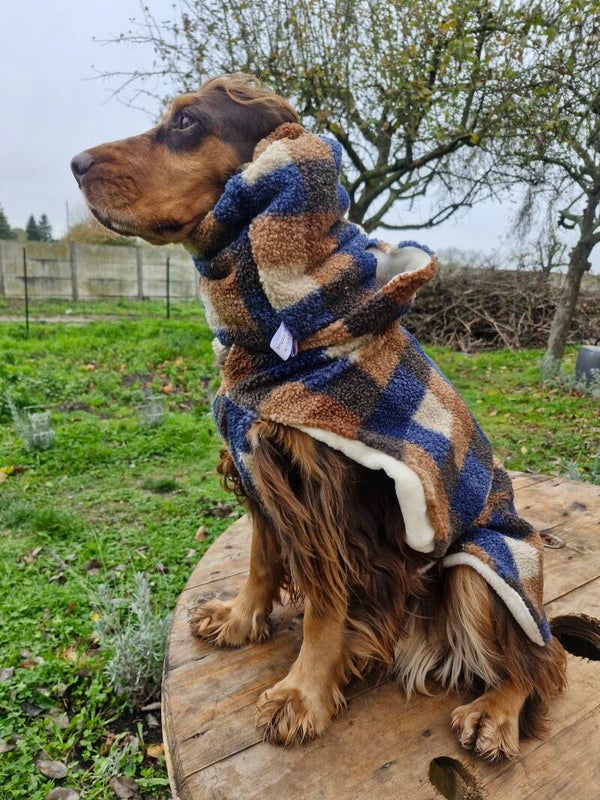 Manteau chien en bouclettes doublé + snood