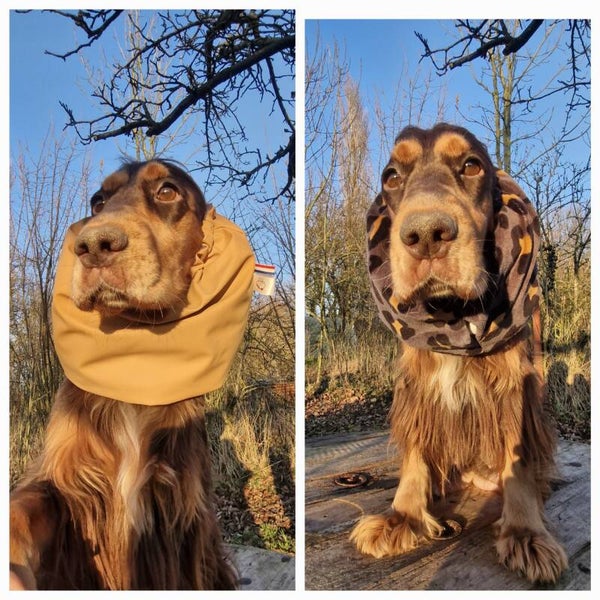 Snood imperméable camel Doublé velours léopard