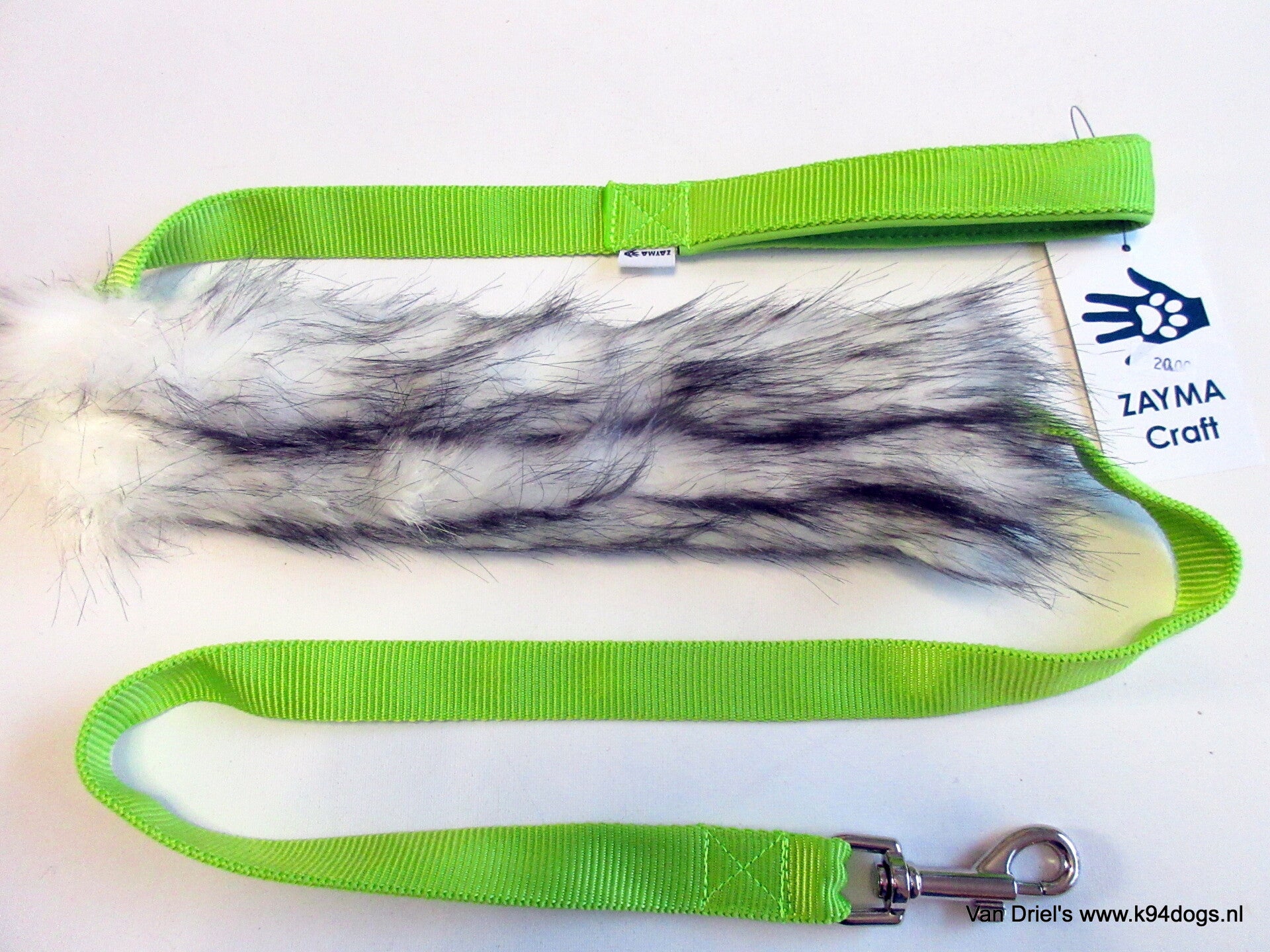 Zayma lange lijn met fur vaux speeltje lengte 1.45 mtr
