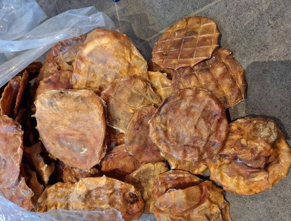 Buffelsteak gedroogde vlees schijven inh. 500gr. / kilo/ kennelpack