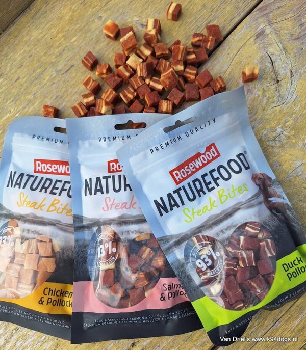 Naturefood steak bites Kip&vis 100gr AKTIE 2+1 gratis