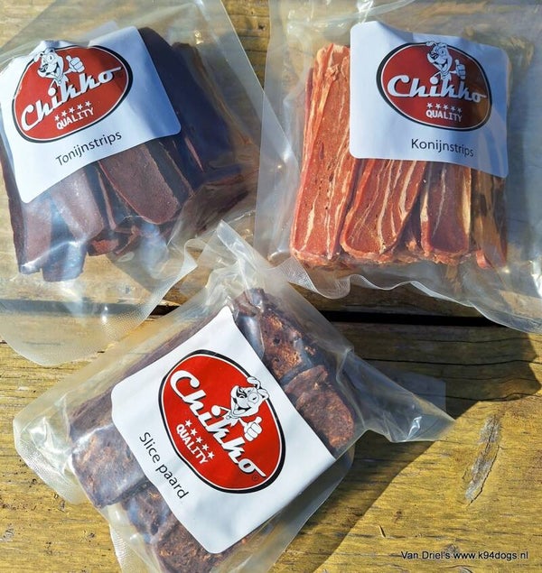 Chikko vlees strips en slices 300gr vlees of vis 5+1 gratis