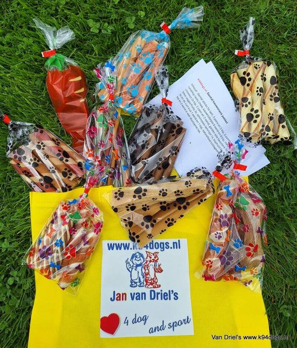 60st Dentalsnacks 12 -16 cm kwispel vakantiemix in tas