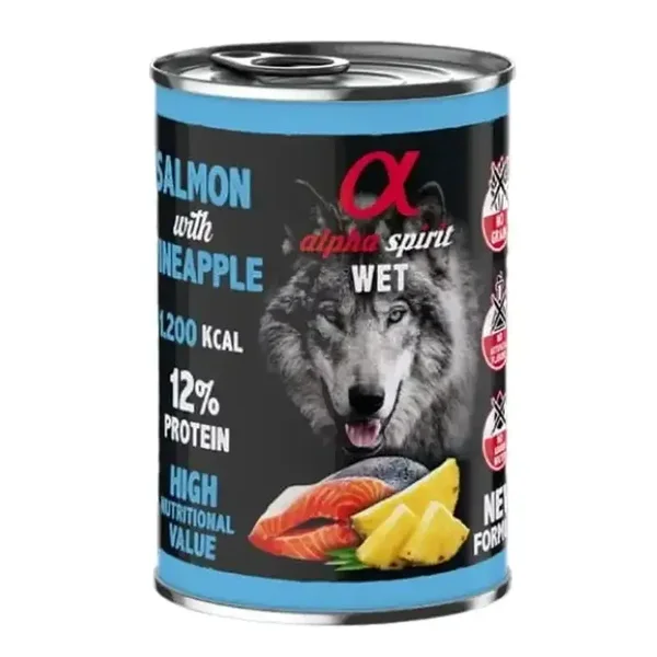 Alpha spirit zalm in eigen olie & pineapple 400gr of 6x400gr