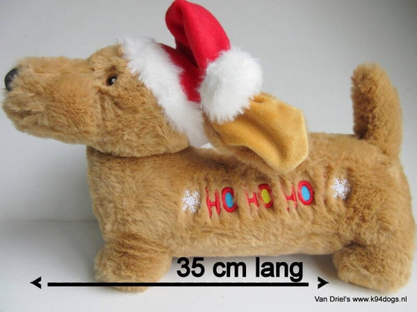 Teckel maat L in kerstsfeer pluche 35xm lang