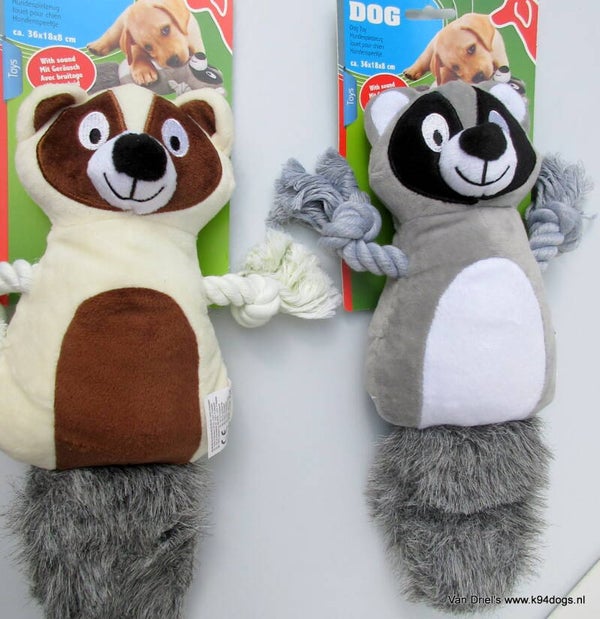 Wasbeer pluche crackle/touw/piep