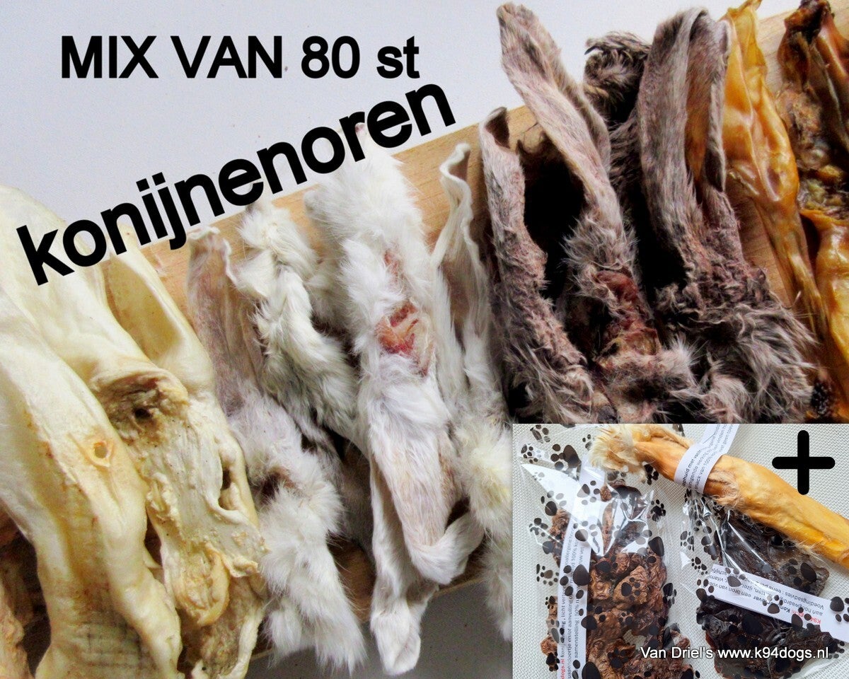 Konijnenoren 80 st. mixed + Gratis proeverij 100% rabbit  FRANCO
