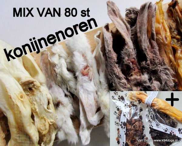 Konijnenoren 80 st. mixed + Gratis proeverij 100% rabbit  FRANCO