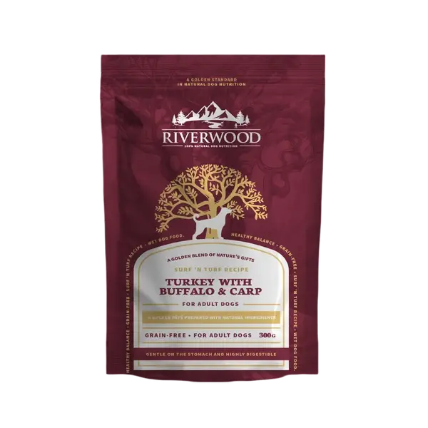 Riverwood vleesmaaltijd kalkoen/buffel/karper 300gr of 12x300gr