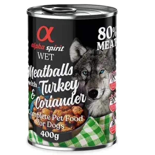 Alpha spirit Kalkoen/ koriander in bouillon 400gr / 6x400gr