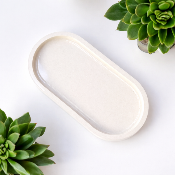 Plateau ovale couleur uni