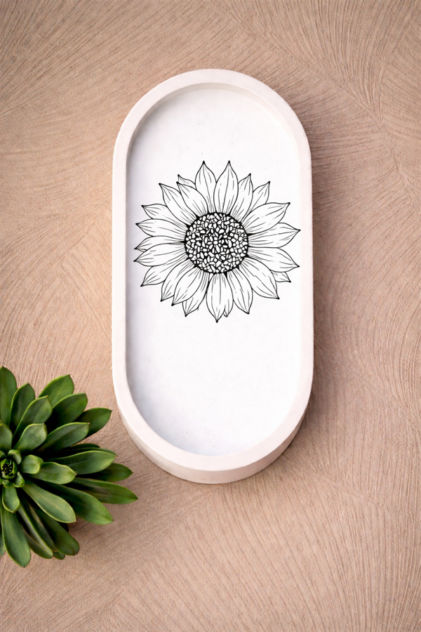 Plateau ovale fleuries