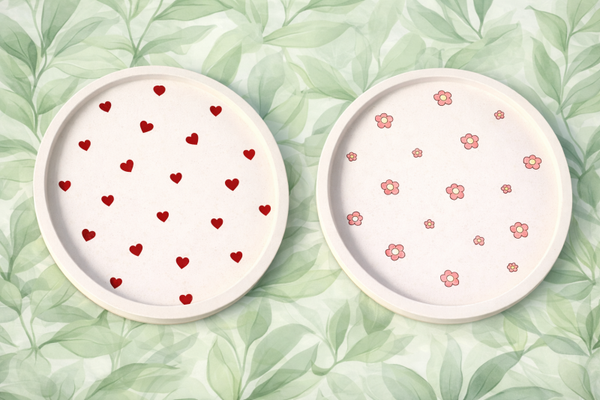 Plateau rond colorés