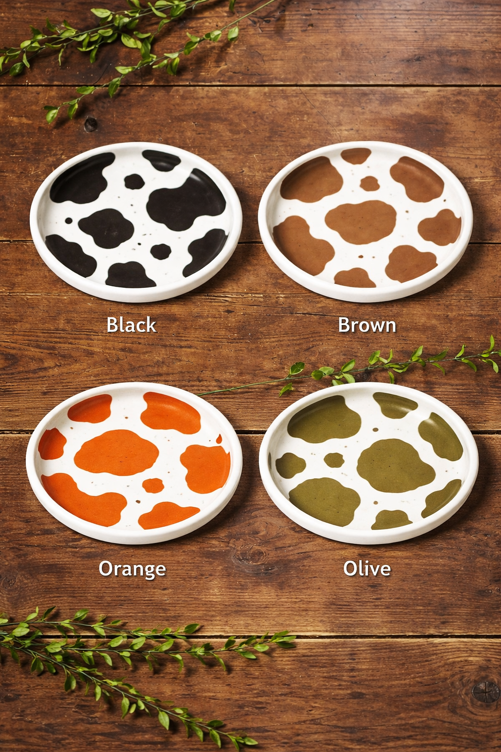 Plateau rond tachés