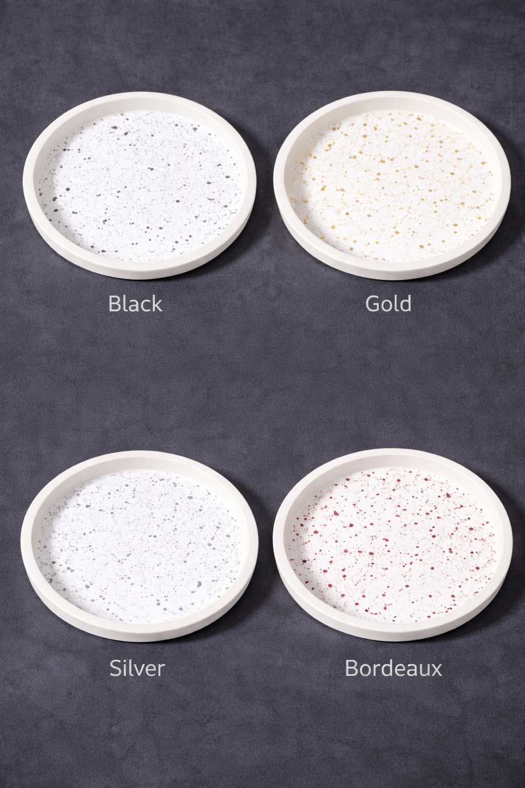 Plateau rond mouchetés