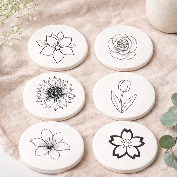 Dessous de verre fleuris