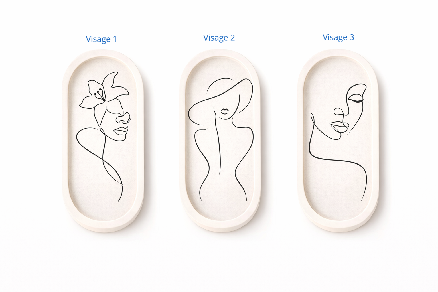 Plateau ovale visage minimaliste