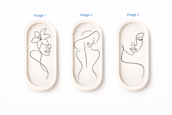 Plateau ovale visage minimaliste