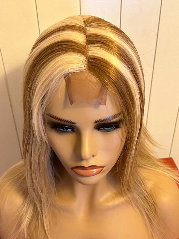 Perruque naturelles blonde et marron