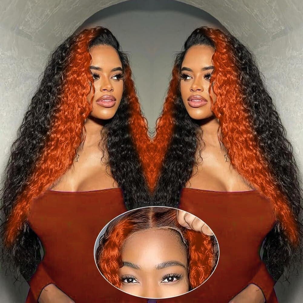 Black & Orange WaveFusion Wig