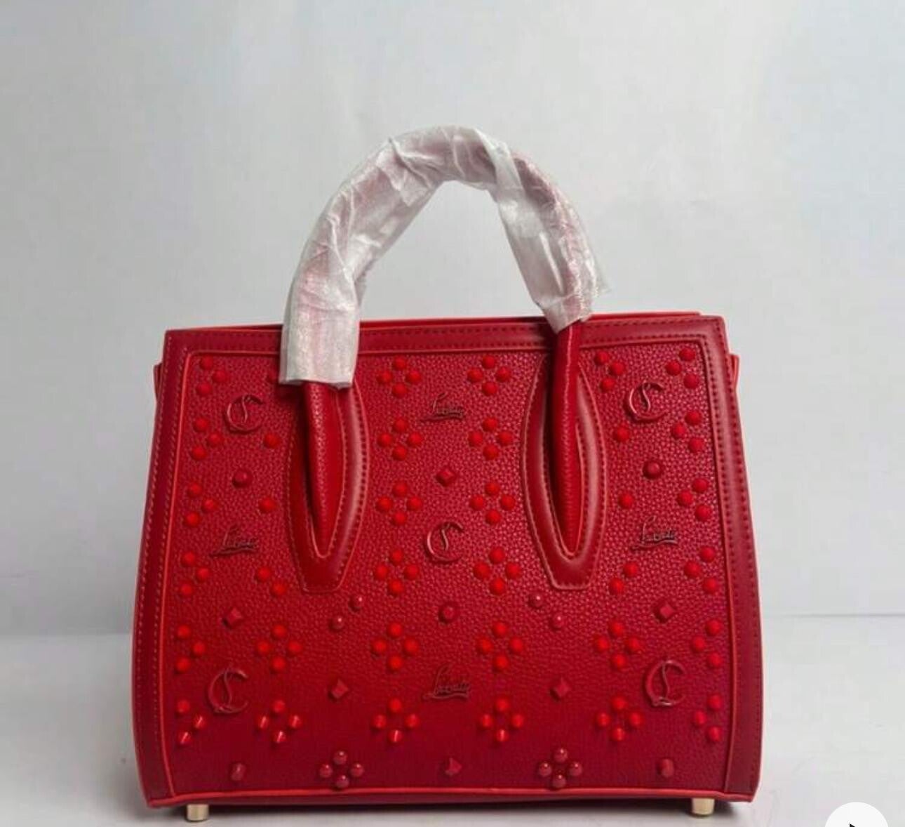 Luxury Red Embossed Designer‑Style Handbag