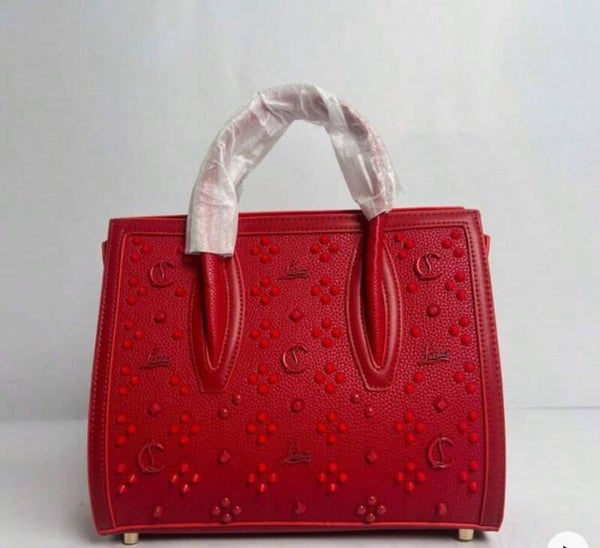 Luxury Red Embossed Designer‑Style Handbag