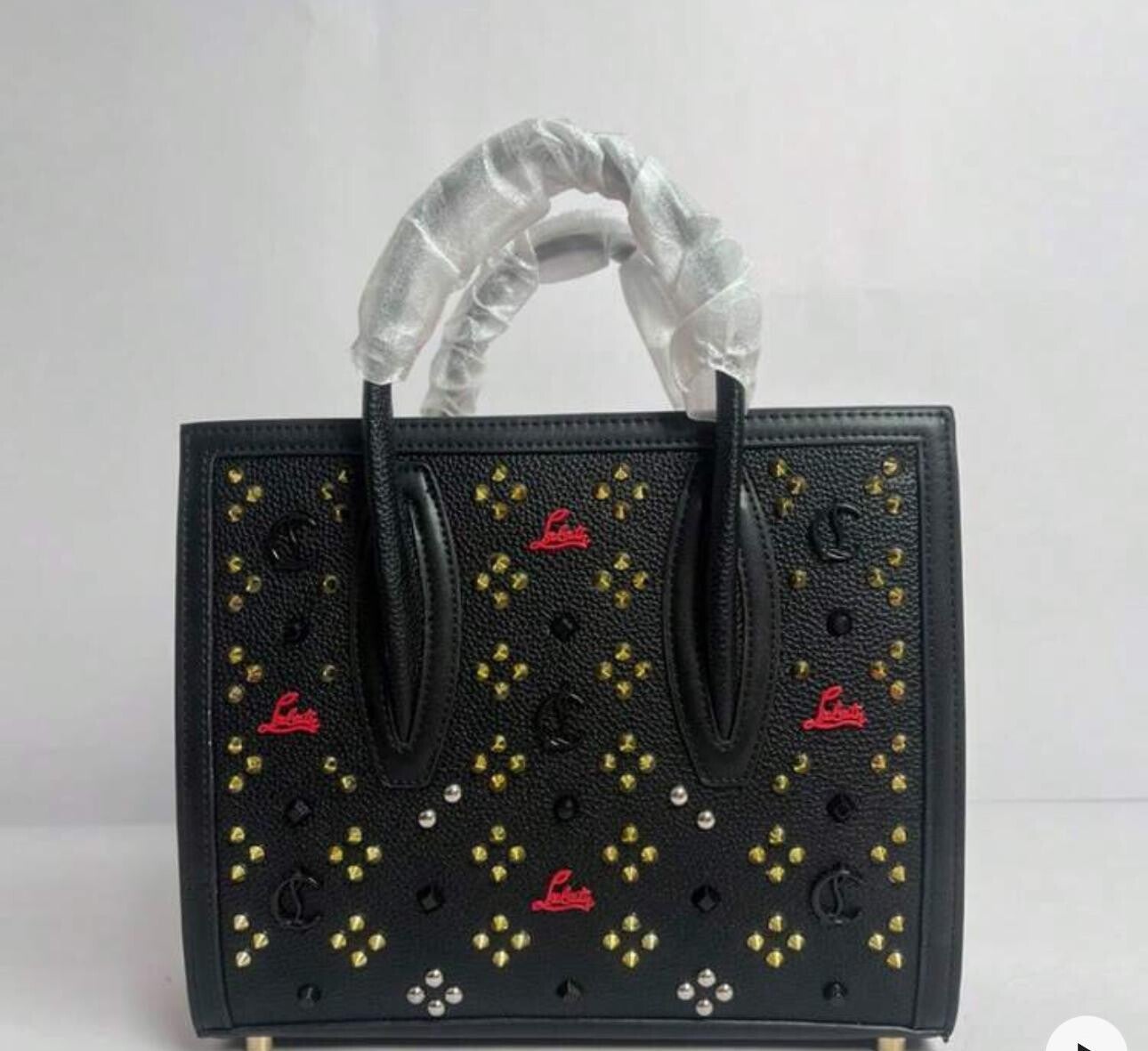 Luxury Studded Christian Louboutin Handbag – Black