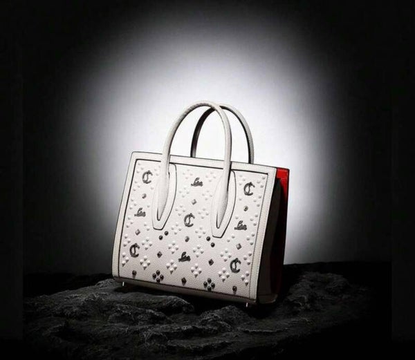 Luxury Embossed White Leather Handbag