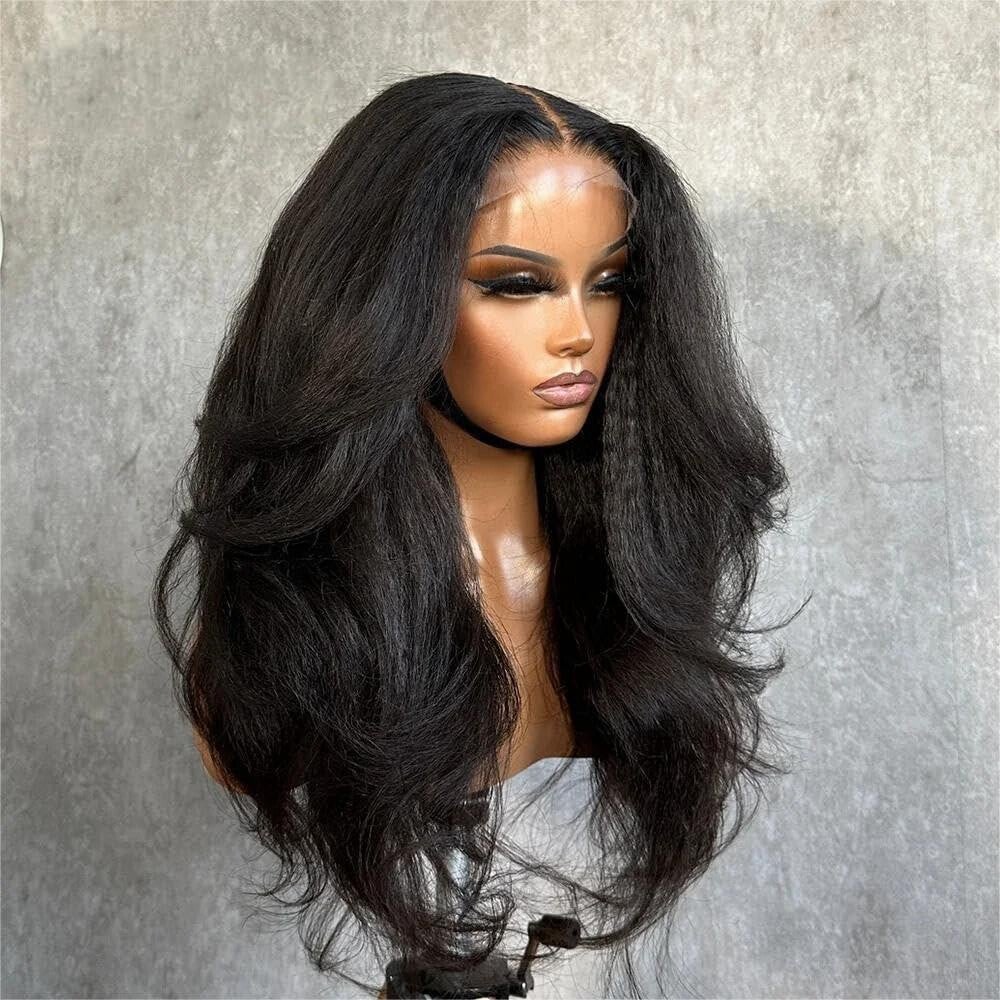 Long Layered Natural Black Wig
