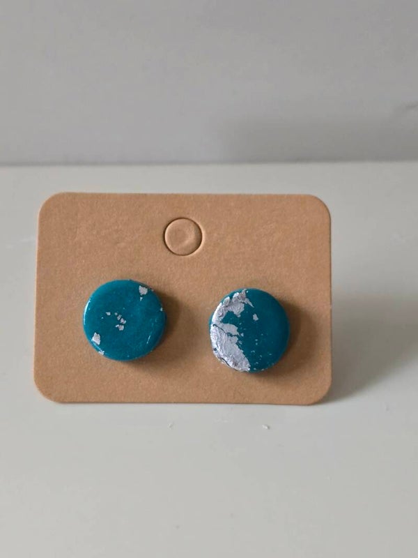 Light Green and Silver Foil Studs