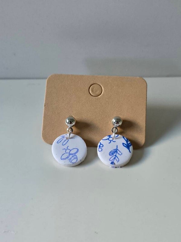 Small Blue and White Drops