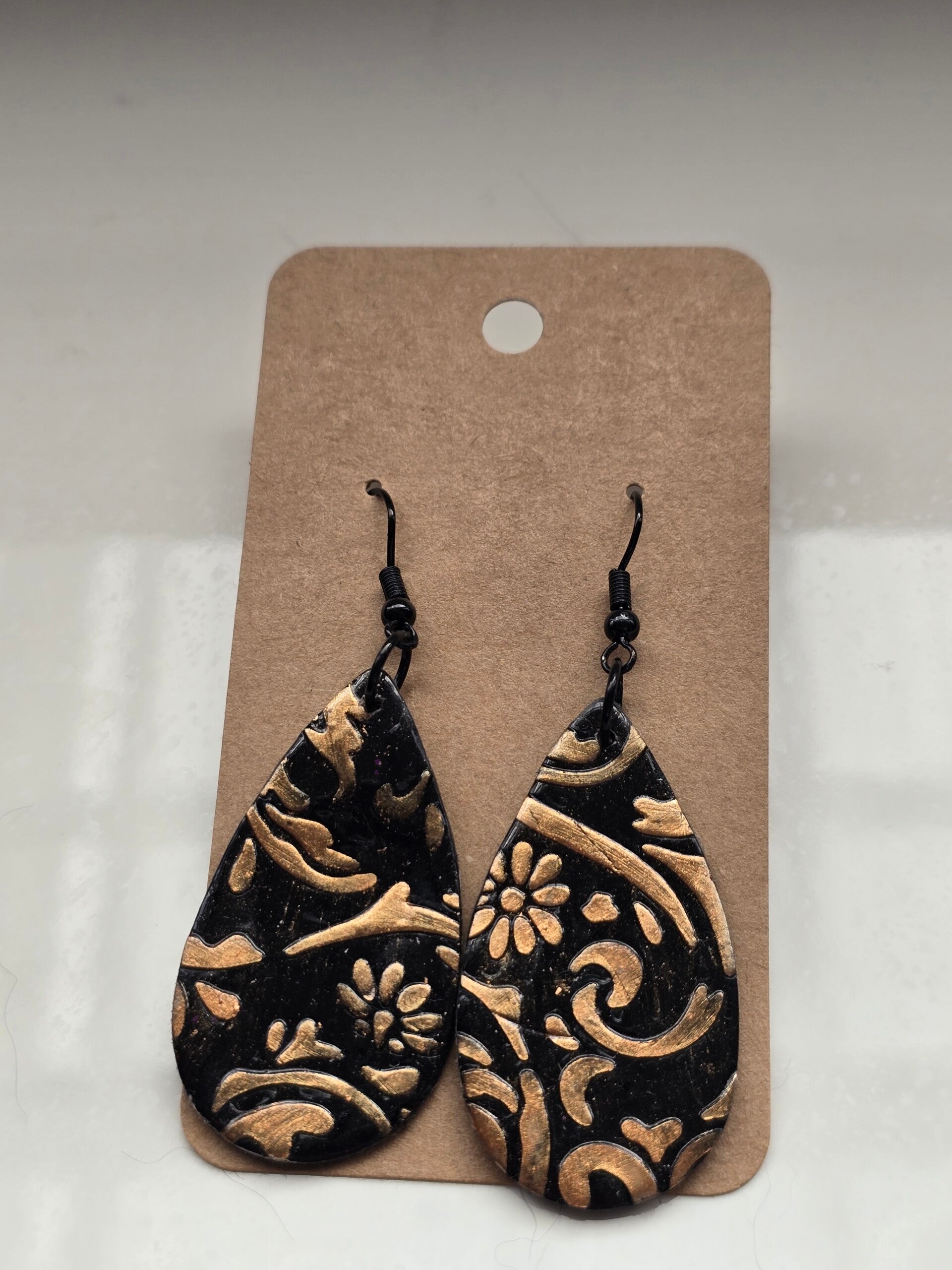 Black and Gold Large Tear Drops