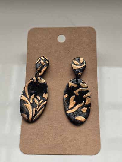 Black and Rose Gold Earrings