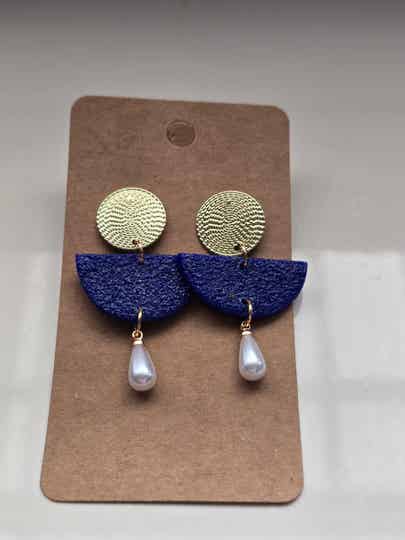 Blue Half Circle Drops