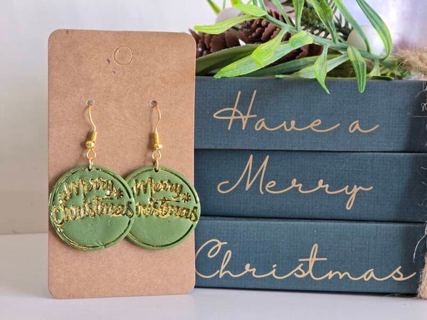 Green Christmas Circle Drops