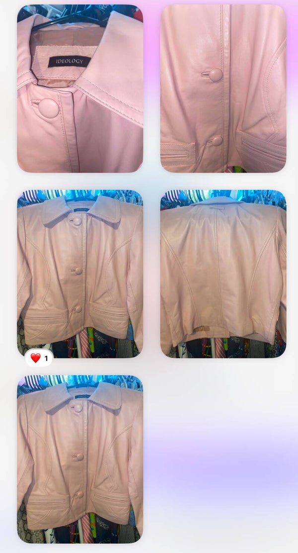 Rose Pink Genuine Leather Jacket