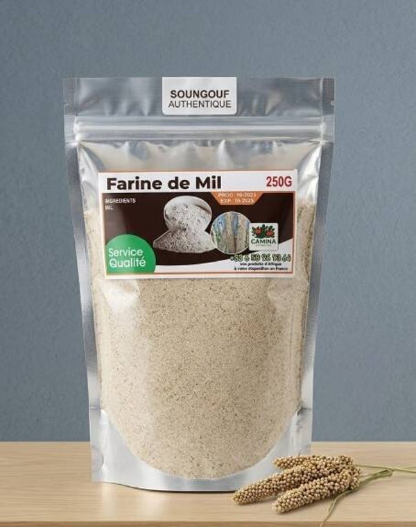 Farine de Mil (Sougouf) 250g - Farine de Céréale Traditionnelle pour Bouillies et Cuisine Africaine - 100% Naturelle