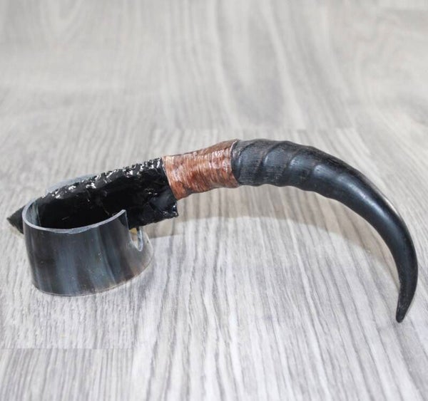 Obsidian Blade Springbok Horn Knife