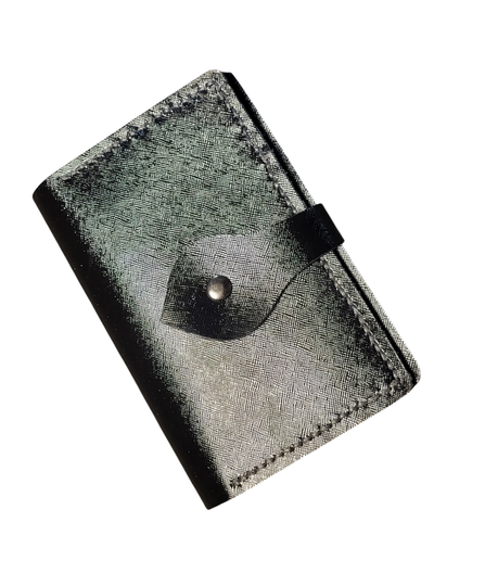 Porte passeport en cuir noir