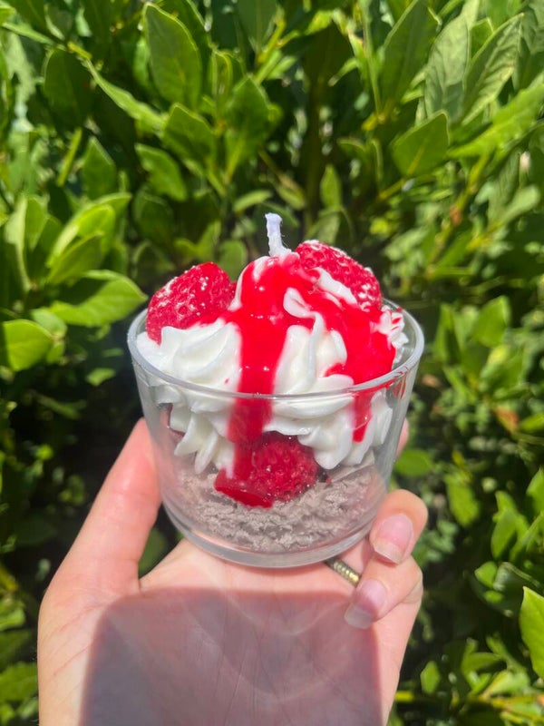Bougie gourmandes fraise