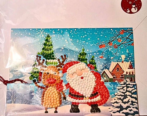 Santa with Rudolf reindeer pop up Christmas card