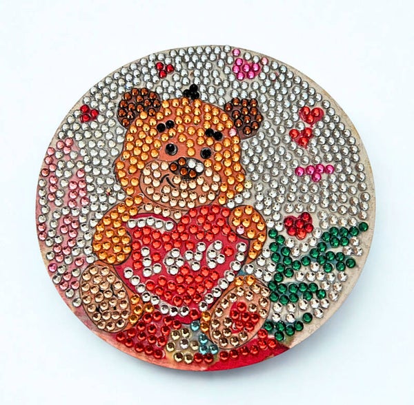 Diamond-painted set of 4 Love themed coasters