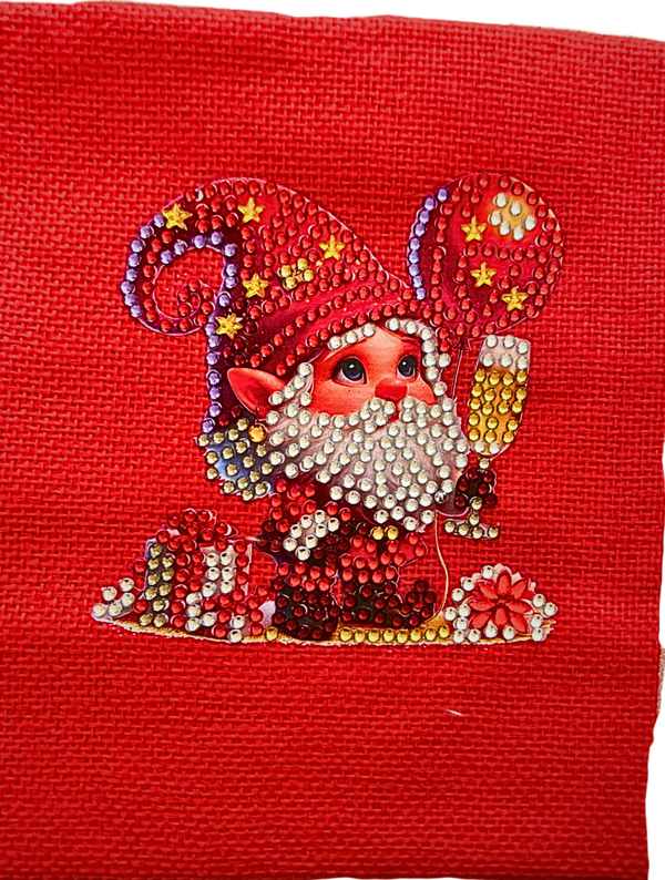 Santa's elf red cloth wine bottle bag