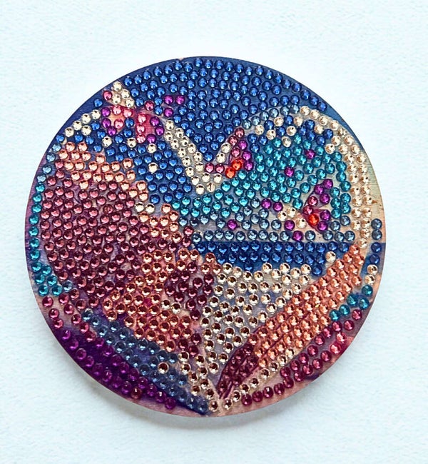 Set of 4 beach themed diamond-painted coasters