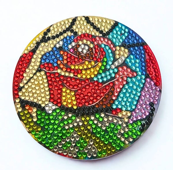 Diamond-painted Rose coaster