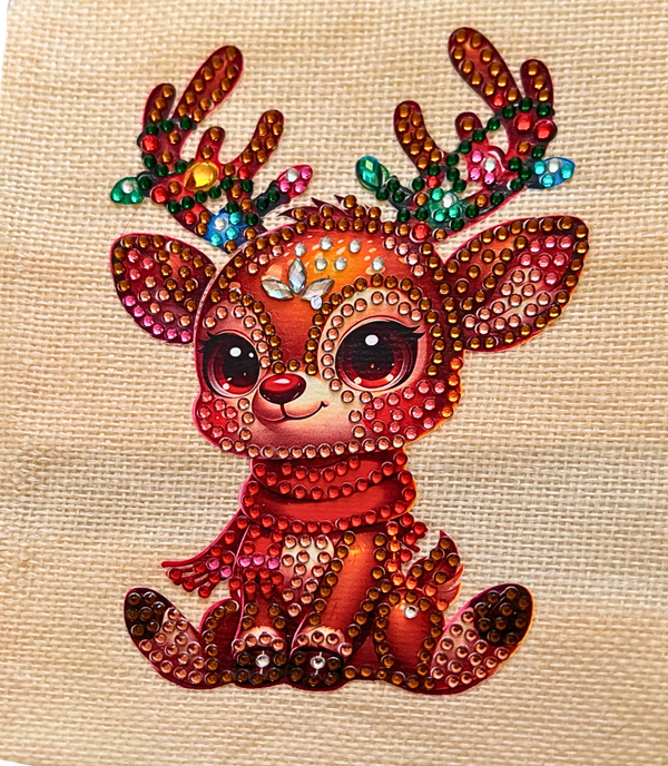Christmas reindeer red bottle cloth bag