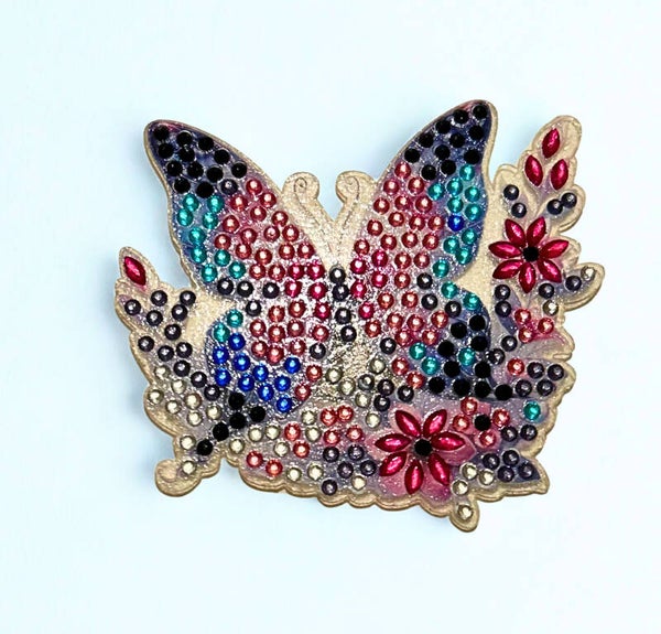 Diamond-painted Purple Butterfly Fridge Magnet