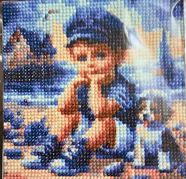 BOY with his dog on the beach