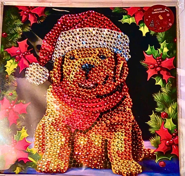 Bulldog puppy Christmas card